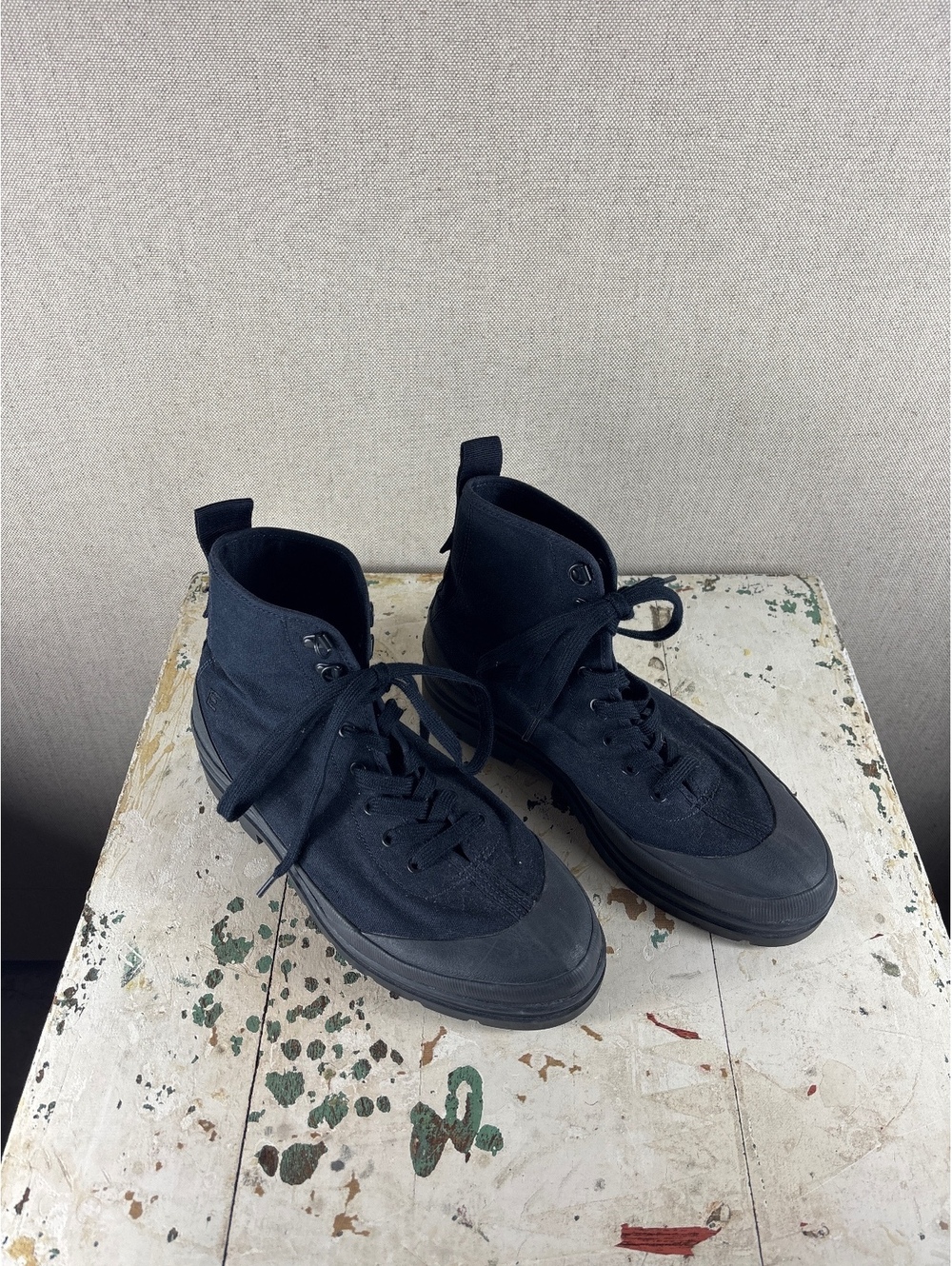 Everlane > Navy Canvas Combat Boots 9.5